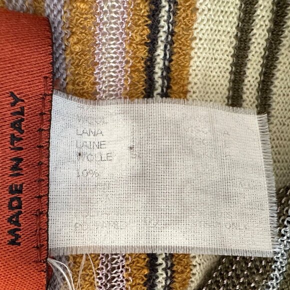 Missoni Striped Mock Neck Long Sleeve Knit Sweater Size 40 Greens Browns Vtg Y2K - Picture 9 of 13